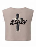 Aligned Ladies Cropped T-shirt, Christian Faith Tshirt