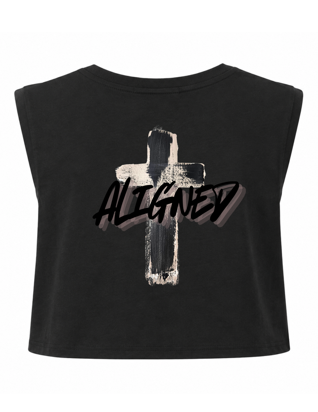 Aligned Ladies Cropped T-shirt, Christian Faith Tshirt