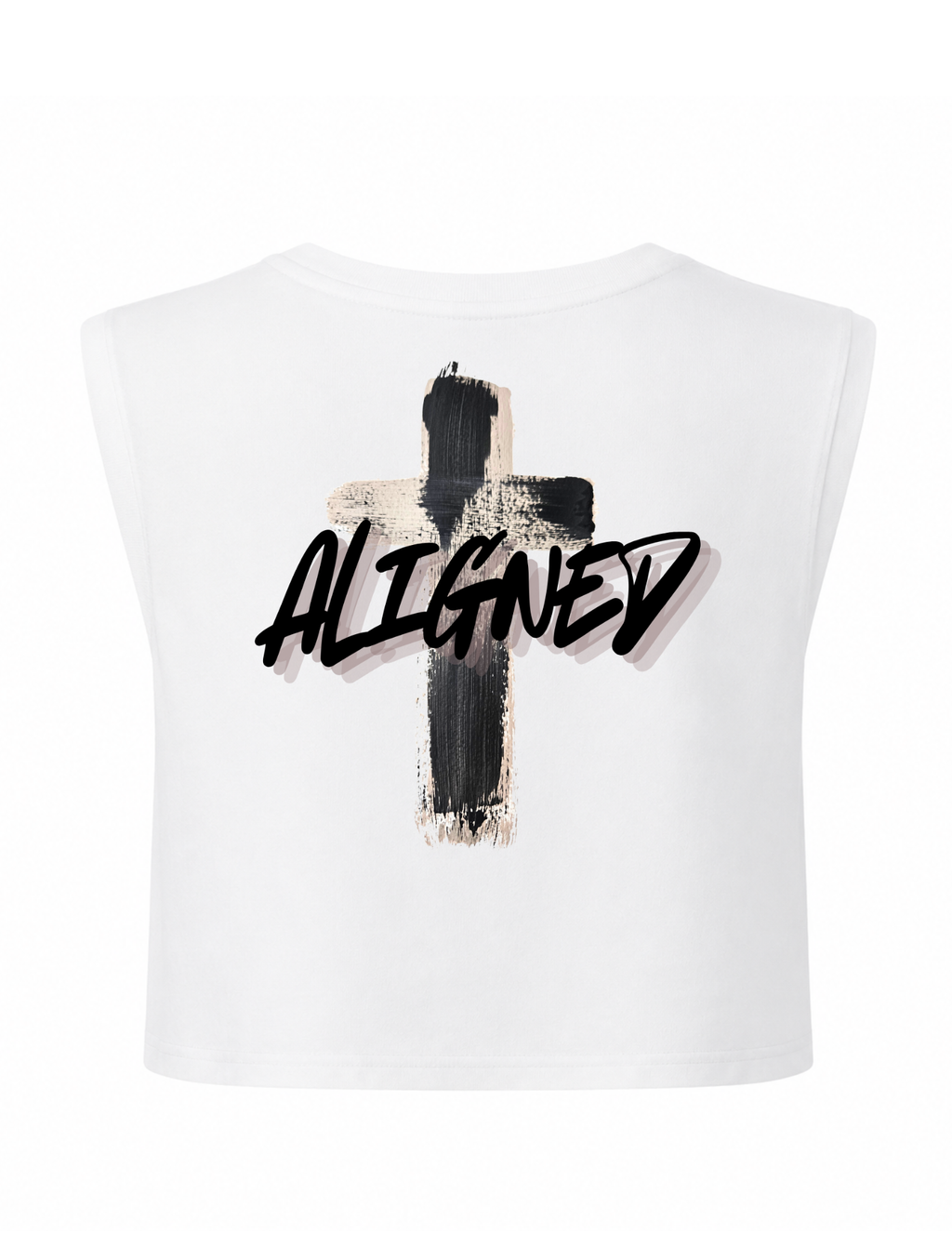 Aligned Ladies Cropped T-shirt, Christian Faith Tshirt