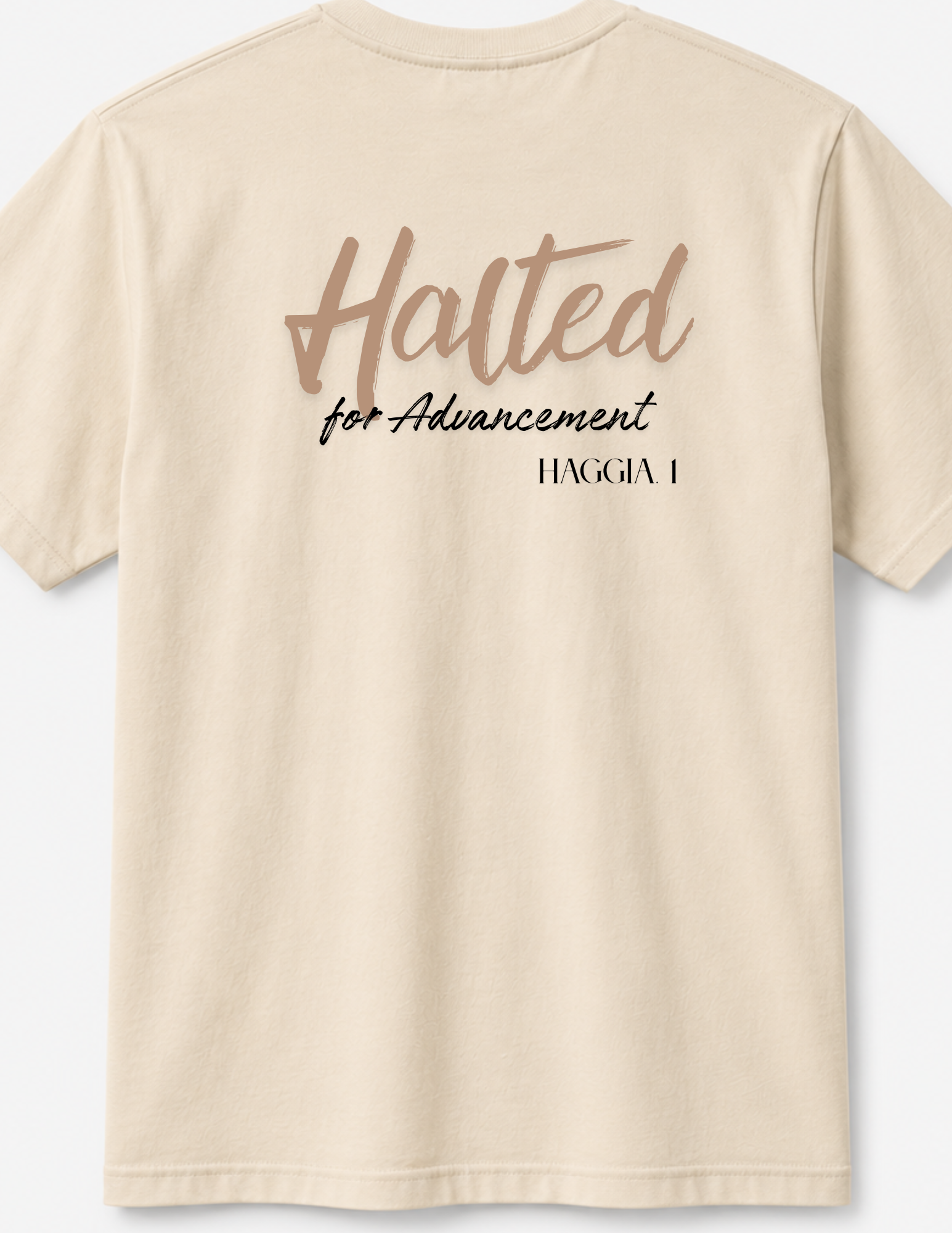 Halted for Advancement  Christian Faith T-shirt Haggai Chapter 1